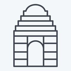 Icon Gate of India. related to India symbol. line style. simple design editable. simple illustration