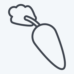Icon Carrot. related to Fruit and Vegetable line style. simple design editable. simple illustration