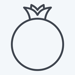 Icon Pomegranate. related to Fruit and Vegetable line style. simple design editable. simple illustration