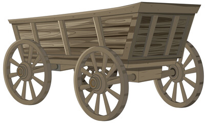 Fototapeta na wymiar Detailed vector of an old-fashioned wooden cart.
