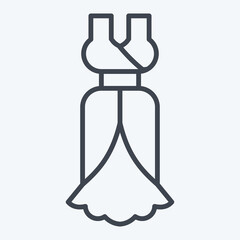 Icon Beautiful Dress. related to France symbol. line style. simple design editable. simple illustration