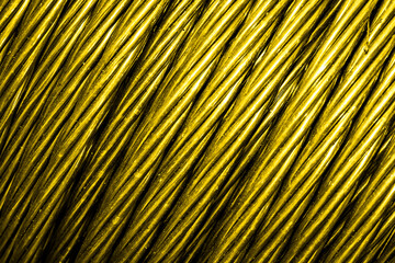 gold aluminum electric cable.background or texture