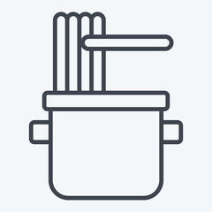 Icon Noodles. related to Cooking symbol. line style. simple design editable. simple illustration