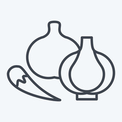 Icon Raw Mater. related to Cooking symbol. line style. simple design editable. simple illustration
