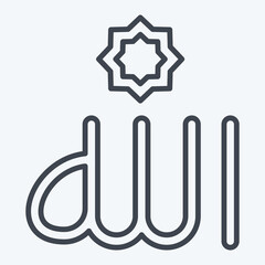 Icon Allah. related to Ramadan symbol. line style. simple design editable. simple illustration