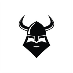 Ancient viking head logo for mascot design. Vector illustration