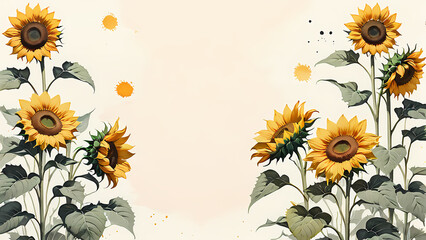 sunflower background card