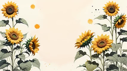 Zelfklevend Fotobehang sunflower background card © Esther