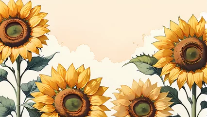 Rolgordijnen sunflower background card © Esther