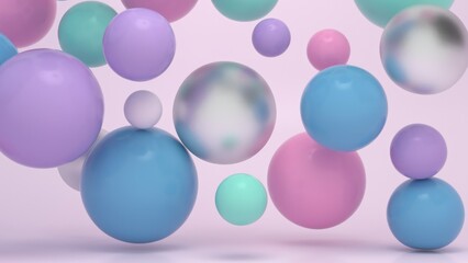 Colorful Floating Soft Balls Background