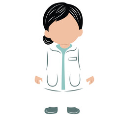 cute cartoon doctor girl ai generative