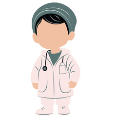 cute cartoon doctor boy ai generative