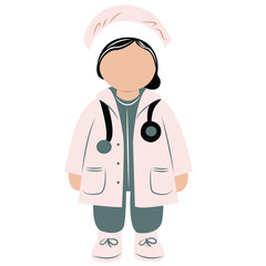 cute cartoon doctor girl ai generative