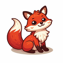Cute fox vector  on white background
