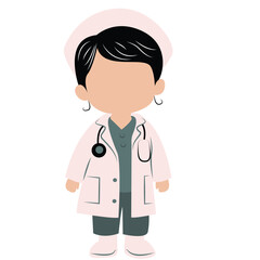 cute cartoon doctor girl ai generative