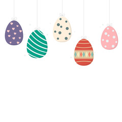 Colorful hanging easter eggs - 746397904