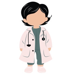 cute cartoon doctor girl ai generative