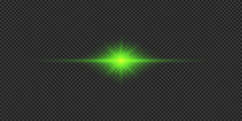 Green horizontal light effect of lens flares
