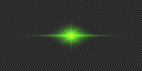 Green horizontal light effect of lens flares