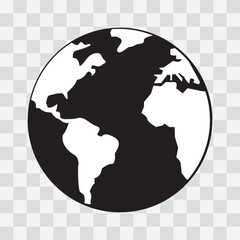 Earth silhouette icon, symbol, World icon, planet vector, Globe Icon. Globe icon with map vector. Earth, globe icon with stroke. Earth logo. Line earth globe icons silhouette. Abstract globe icon. 