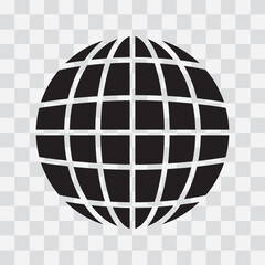 Earth silhouette icon, symbol, World icon, planet vector, Globe Icon. Globe icon with map vector. Earth, globe icon with stroke. Earth logo. Line earth globe icons silhouette. Abstract globe icon. 