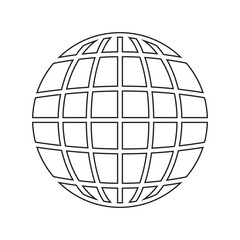 Earth globe icon. Earth icon symbol, Globe Icon, World icon, planet vector. Line earth globe icons silhouette. Abstract globe icon. Earth logo, silhouette.  Vector illustration.
