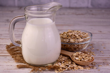 Organic oat milk. Vegan products concept.
