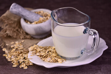 Organic oat milk. Vegan products concept.
