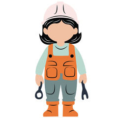 cute cartoon engineer ai generative