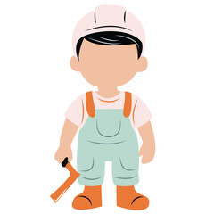 cute cartoon engineer ai generative