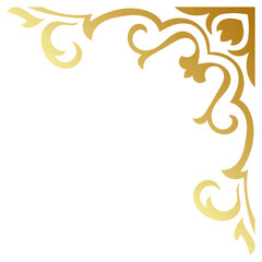 Gold vintage baroque corner ornament retro pattern antique style acanthus. Decorative design element filigree calligraphy. You can use for wedding decoration of greeting card and laser cutting