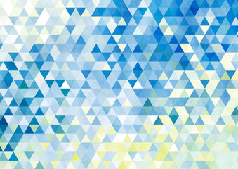水彩テクスチャの青色グラデーション幾何学背景