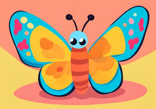 Beautiful butterfly anime stock photo