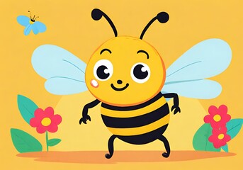 Cute bee with a smile