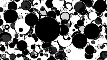 Fototapeta premium Black and white circles abstract illustration useful as a background