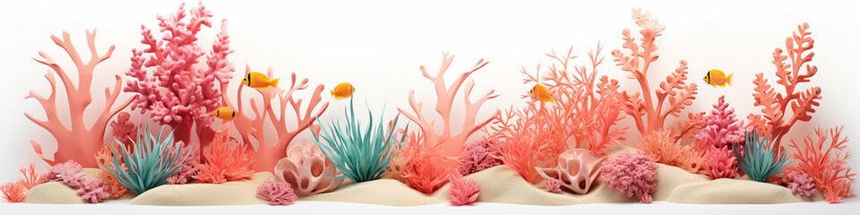 coral reef sculpture cut out of paper. - 746402777