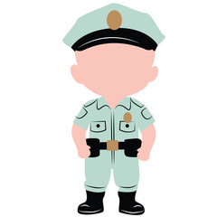 cute cartoon policeman ai generative