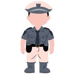 cute cartoon policeman ai generative
