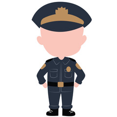 cute cartoon policeman ai generative