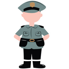 cute cartoon policeman ai generative