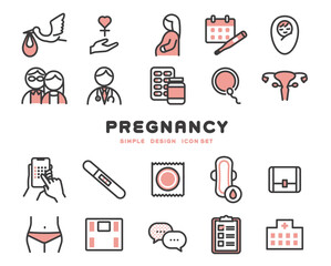 妊娠や不妊に関するアイコンのベクターイラスト素材 - obrazy, fototapety, plakaty