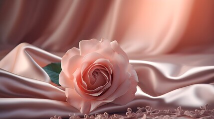 pink rose on satin