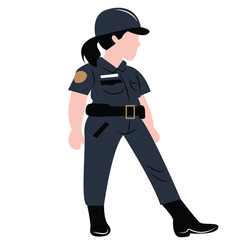 cute cartoon police girl ai generative