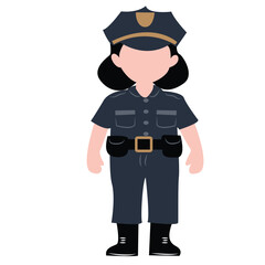 cute cartoon police girl ai generative
