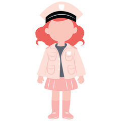 cute cartoon police girl ai generative