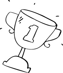 hand drawn illustration of a trophy cup