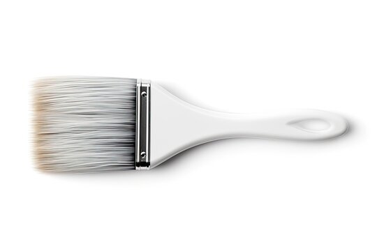 Isolated Paint Brush with Sleek Silver Design for Decorating and DIY Home Interior Projects.