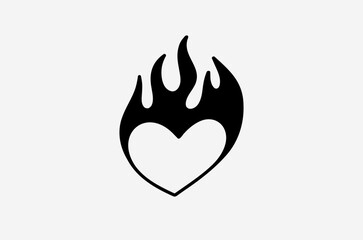 outline flame doodle vector image