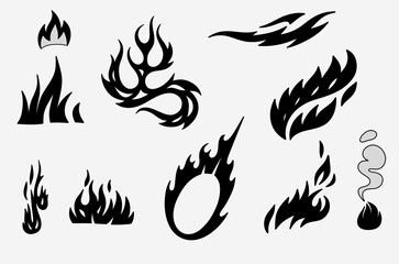 outline flame doodle vector image