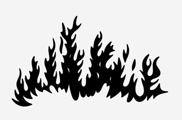 outline flame doodle vector image